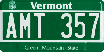 VT license plate AMT357