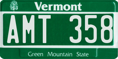 VT license plate AMT358