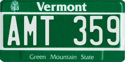 VT license plate AMT359