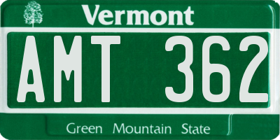 VT license plate AMT362