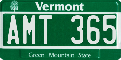 VT license plate AMT365