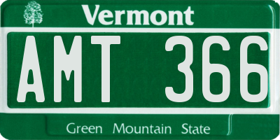 VT license plate AMT366