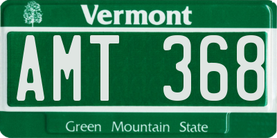 VT license plate AMT368