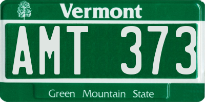 VT license plate AMT373