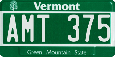 VT license plate AMT375