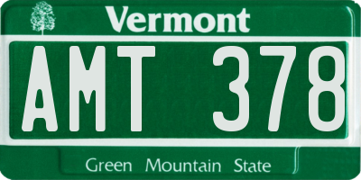 VT license plate AMT378