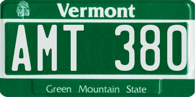 VT license plate AMT380
