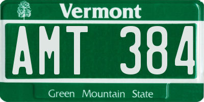 VT license plate AMT384