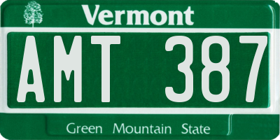 VT license plate AMT387