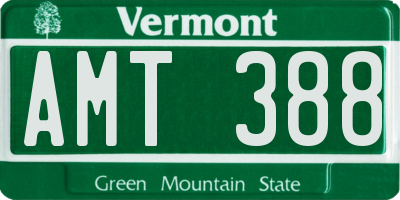 VT license plate AMT388