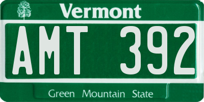 VT license plate AMT392