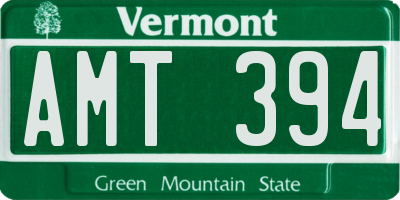 VT license plate AMT394