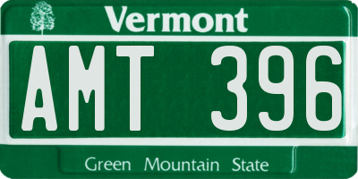 VT license plate AMT396