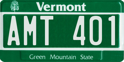 VT license plate AMT401