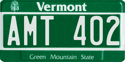 VT license plate AMT402