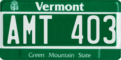 VT license plate AMT403