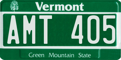 VT license plate AMT405