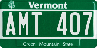 VT license plate AMT407