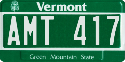 VT license plate AMT417