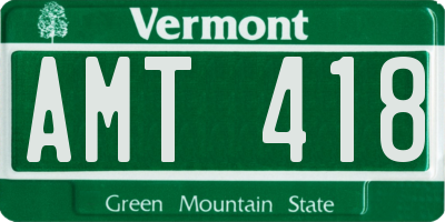 VT license plate AMT418