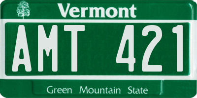 VT license plate AMT421