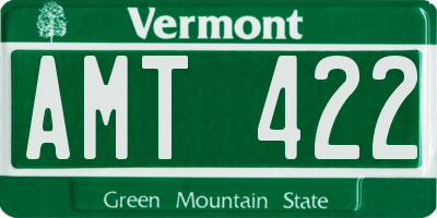 VT license plate AMT422