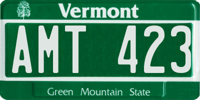 VT license plate AMT423