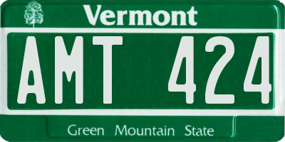 VT license plate AMT424