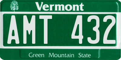VT license plate AMT432