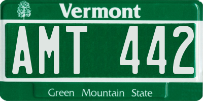 VT license plate AMT442