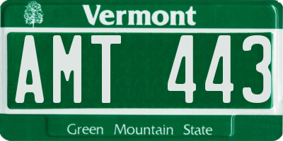 VT license plate AMT443