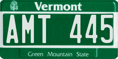 VT license plate AMT445