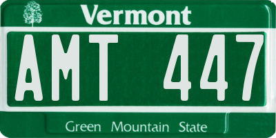 VT license plate AMT447