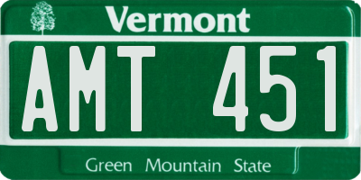 VT license plate AMT451