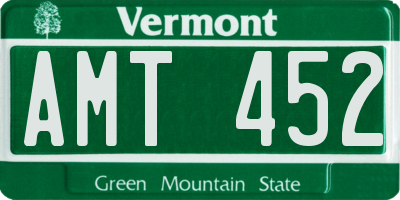 VT license plate AMT452