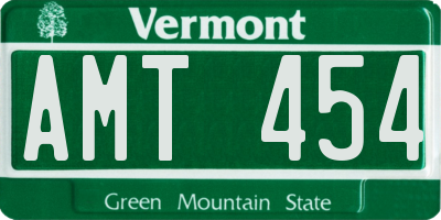 VT license plate AMT454