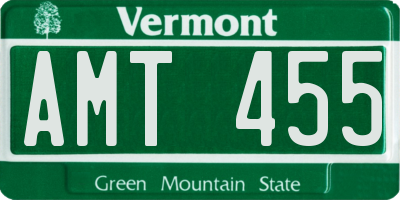 VT license plate AMT455