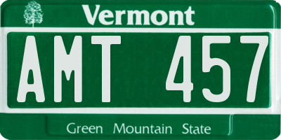 VT license plate AMT457