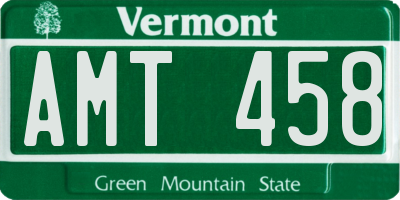 VT license plate AMT458