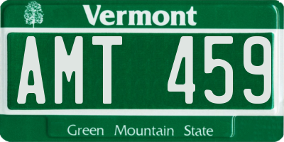 VT license plate AMT459