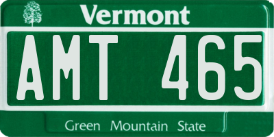 VT license plate AMT465