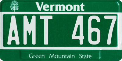 VT license plate AMT467