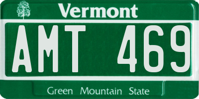 VT license plate AMT469