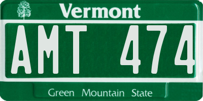 VT license plate AMT474