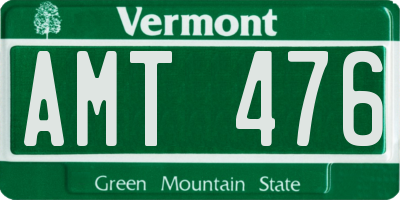 VT license plate AMT476