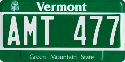 VT license plate AMT477