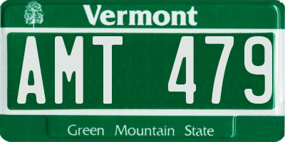VT license plate AMT479