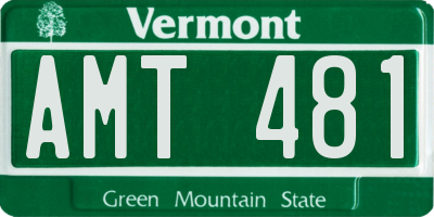 VT license plate AMT481