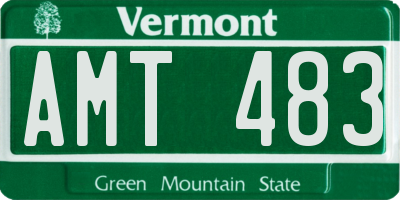 VT license plate AMT483