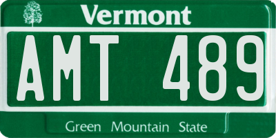 VT license plate AMT489